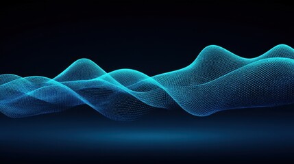 Abstract digital wave pattern in vibrant blue shades creating a modern, futuristic look over a dark background suitable for technology or design themes
