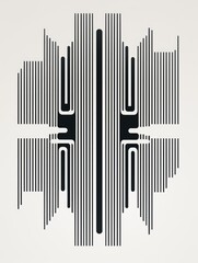 Abstract geometric monochrome design with vertical lines