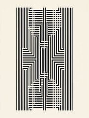 Abstract geometric pattern with bold black lines.