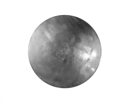 Iron round knight's shield isolated on white background
