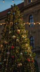Christmas Tree with Golden Lights