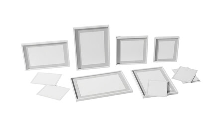 Create your own gallery wall with these assorted white picture frames, perfect for showcasing family memories or artwork, bring style and elegance to your living space with this collection
