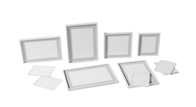 Create your own gallery wall with these assorted white picture frames, perfect for showcasing family memories or artwork, bring style and elegance to your living space with this collection