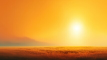 Fototapeta premium Serene Sunrise Over Golden Fields with Warm Hues and Gentle Light Spreading Across the Horizon at Dawn in a Tranquil Landscape Setting