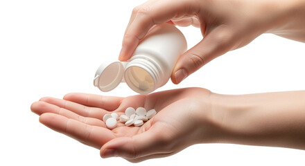 Hands pouring essential vitamins from a bottle, empowering wellness and a healthy lifestyle, showcasing mindful self-care, promoting natural remedies for a balanced life, feeling vibrant