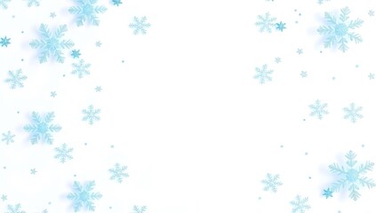 Fototapeta premium Winter Snowflakes Holiday Background: Festive Blue and White Christmas Design with Frosty Texture for Seasonal Celebrations