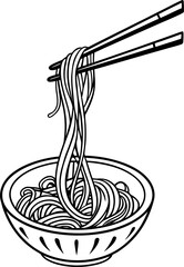 noodle handdrawn vector 