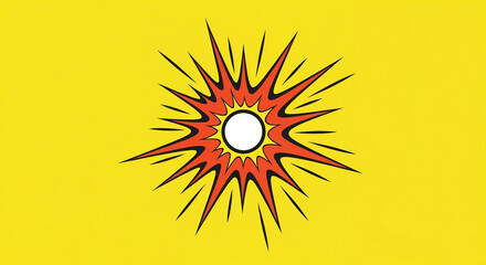 Comic Book Explosion Starburst on Bright Yellow Background