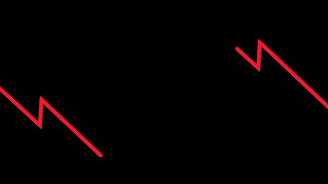 Continuous red slanted lines symbolize a prolonged market downturn indicating ongoing losses and persistent negative performance