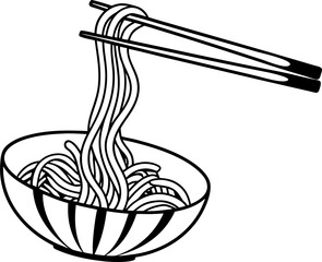 vector illustration of a noodle on white background