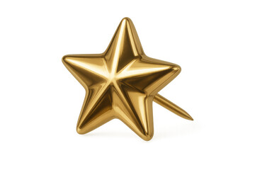 Fototapeta premium Golden star pushpin representing success, award, achievement, and quality, ready for pinning important information