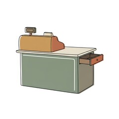 Cashier counter with drawer in simple modern design  