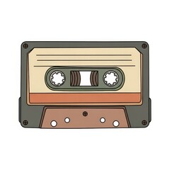 Vintage cassette tape in retro design with analog features  