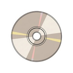 Circular data storage disc with colored sections and central hole  