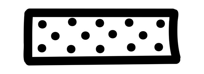 Hand-drawn doodle decorative tape icon simple cute sketch symbol of handmade style and journaling isolated on white background for creative personal projects.