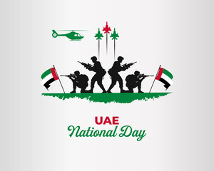 UAE National Day. 2 December. Holiday concept. Template for background with banner, poster and card. Flat illustration. Jpeg format.