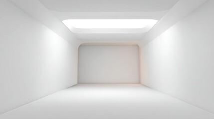 Fototapeta premium Bright and Minimalist Interior Space with White Walls and Soft Lighting, Ideal for Modern Design Presentations and Creative Projects