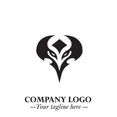 Head of Dracula Logo Symbol in Black on the White Background with Horror Minimal Vector Design