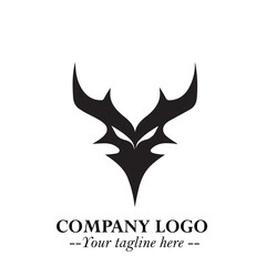 Head of Dracula Logo Symbol in Black on the White Background with Horror Minimal Vector Design