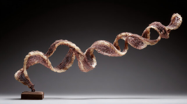 levitating pasta dna strand on isolated background