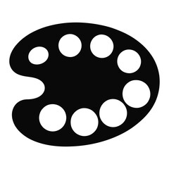 Artist’s Paint Palette black white icon. Painting Tool icon. color palette symbol. vector illustration