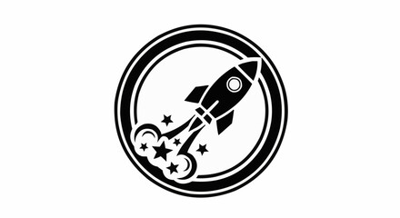 Dynamic rocket launch icon symbolizing innovation, progress, and ambitious ventures ready for takeoff into the future.