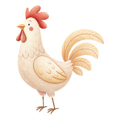 Watercolor rooster illustration