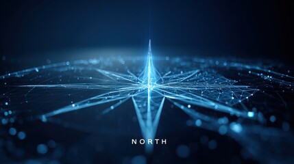Digital Compass Rose with "NORTH" Label
