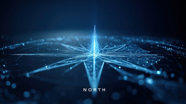 Digital Compass Rose with "NORTH" Label