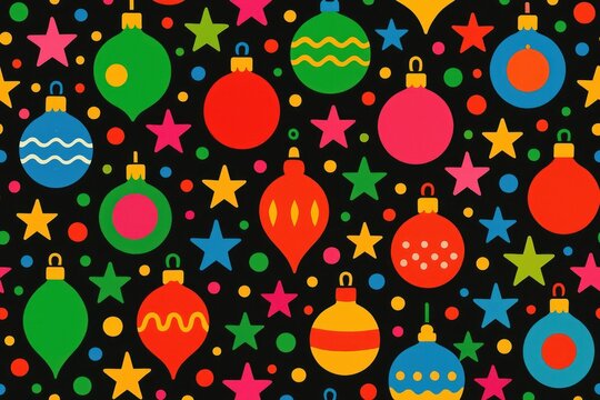 Vibrant festive ornament pattern