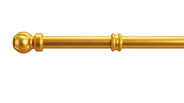 Golden curtain rod isolated on transparent background