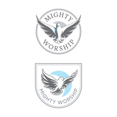 Fully Editable Vector logo template with minimal but illustrative dove icon suitable for Church ministry or religious organization or non-profit or any other related digital or print media