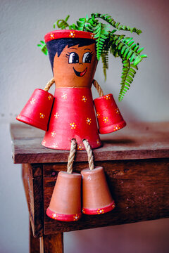 lindo vazo de samambaia decorando o quintal de casa