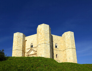 Castel del Monte, the famous castle built in an octagonal shape by the Holy Roman Emperor Frederick II in the 13th century in Apulia, Italy. UNESCO World Heritage Site