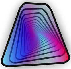 Edited trapezoid like paths design spiral with gradient badge