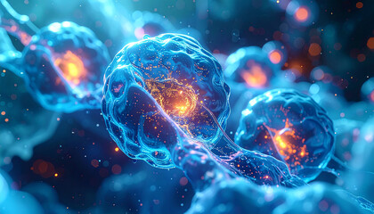 Cellular Energy: An awe-inspiring image delves into the microscopic world, revealing the intricate beauty of cells and the vibrant energy that fuels life itself.