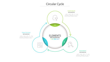 Circular Cycle 6 Elements Infographic Layout
