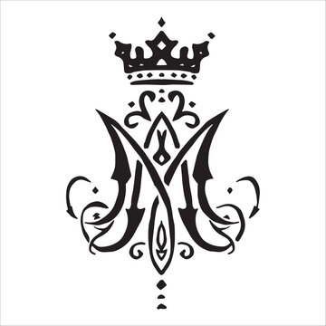 Majestic Monogram M With Ornamental Crown