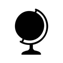 World globe icon silhouette symbol for global education Vector, illustration