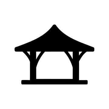 Garden gazebo silhouette icon vector illustration on white Vector, illustration