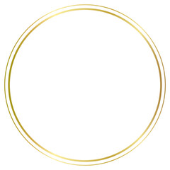 Elegant Gold Circle Frame Isolated on Transparent Background PNG