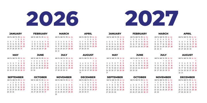 calendar 2026 2027