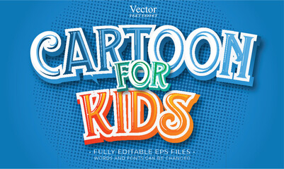 Cartoon for kids text effect editable eps cc file