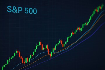 S&P 500 Stock Market Candlestick Chart Illustrating a Positive Growth Trend S&P 500 graph