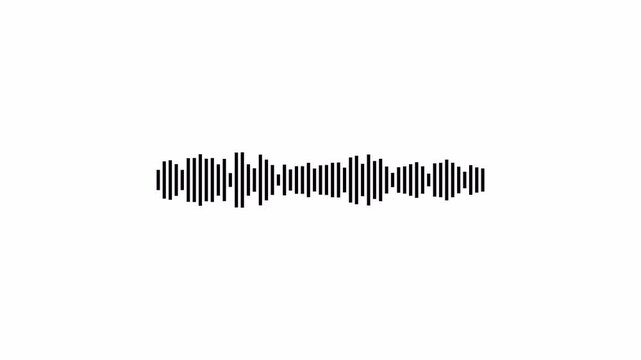 Audio waveform spectrum animation with alpha channel in 4K,audio wave motion background ,line digital minimalist sound wave animation on transparent background, audio wave visualization voice record