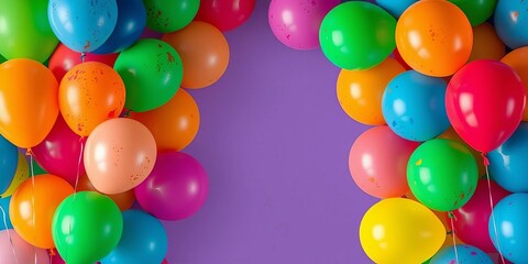 Vibrant painted balloons forming an abstract backdrop, balloons, colorful