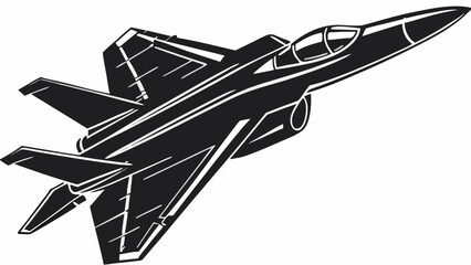 Dynamic fighter jet soars powerfully through the sky, vector illustration with a transparent background