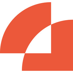 Abstract Orange Curved Square Shapes Forming A Dynamic Pattern On A White Background Minimalist Graphic Design Element