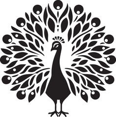 silhouette of peacock vector illustration