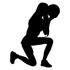 Silhouette of a Woman Basketball Player